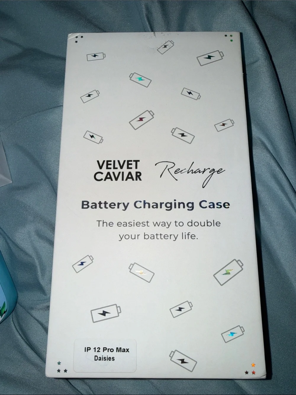 Like New Velvet Caviar Light Blue Daisy Battery Phone Case IPhone 12 Pro Max
